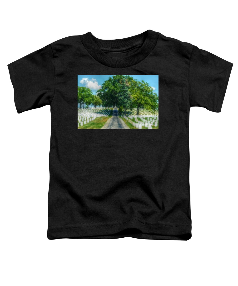 Landscape Toddler T-Shirt featuring the photograph The Long Road Home by Peggy Franz