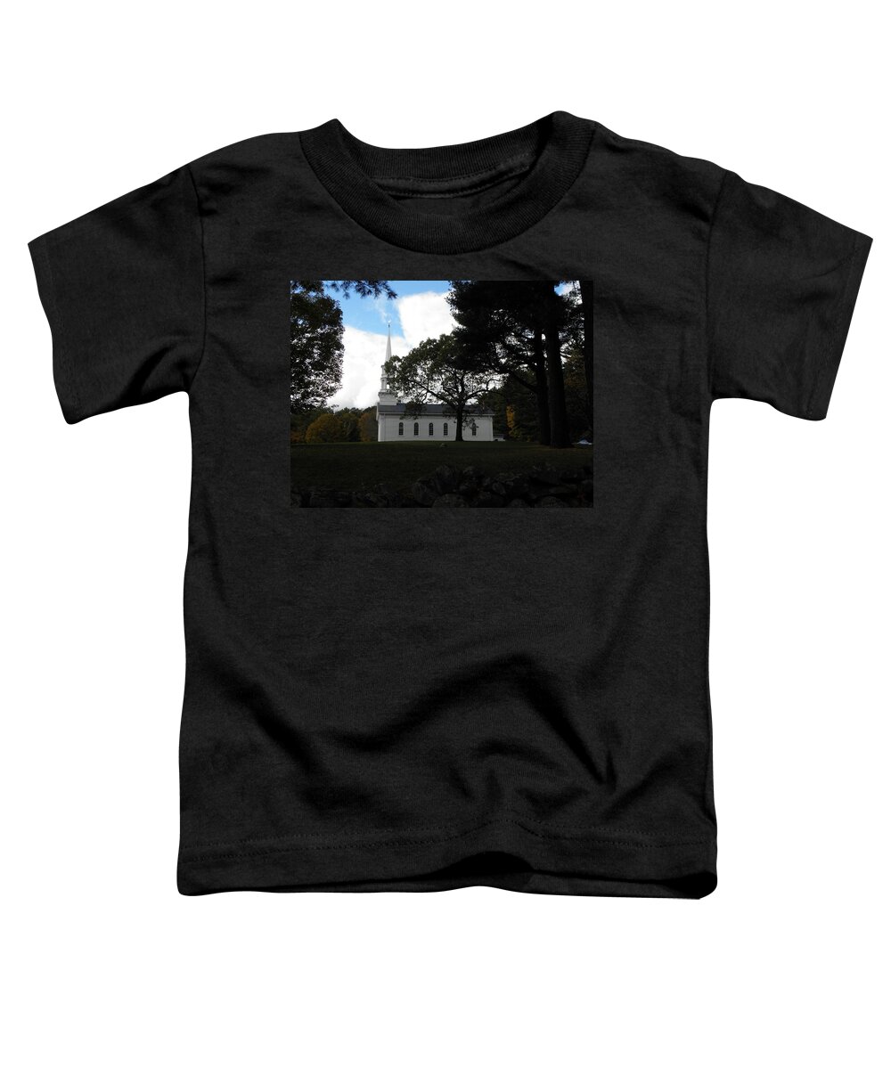 Martha Toddler T-Shirt featuring the photograph The Martha Mary Chapel Standing Tall by Kim Galluzzo