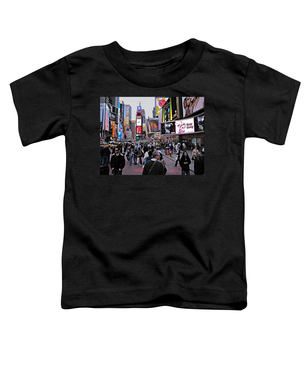 New York Toddler T-Shirt featuring the photograph Times Square New York by David Dehner