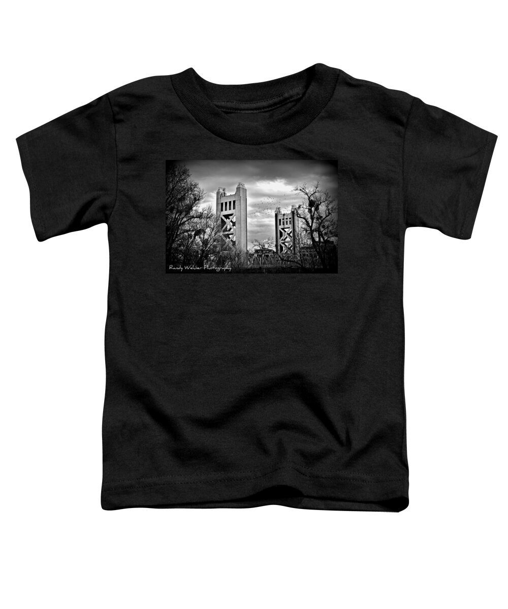 Tower Toddler T-Shirt featuring the photograph Tower Bridge Clearing by Randy Wehner