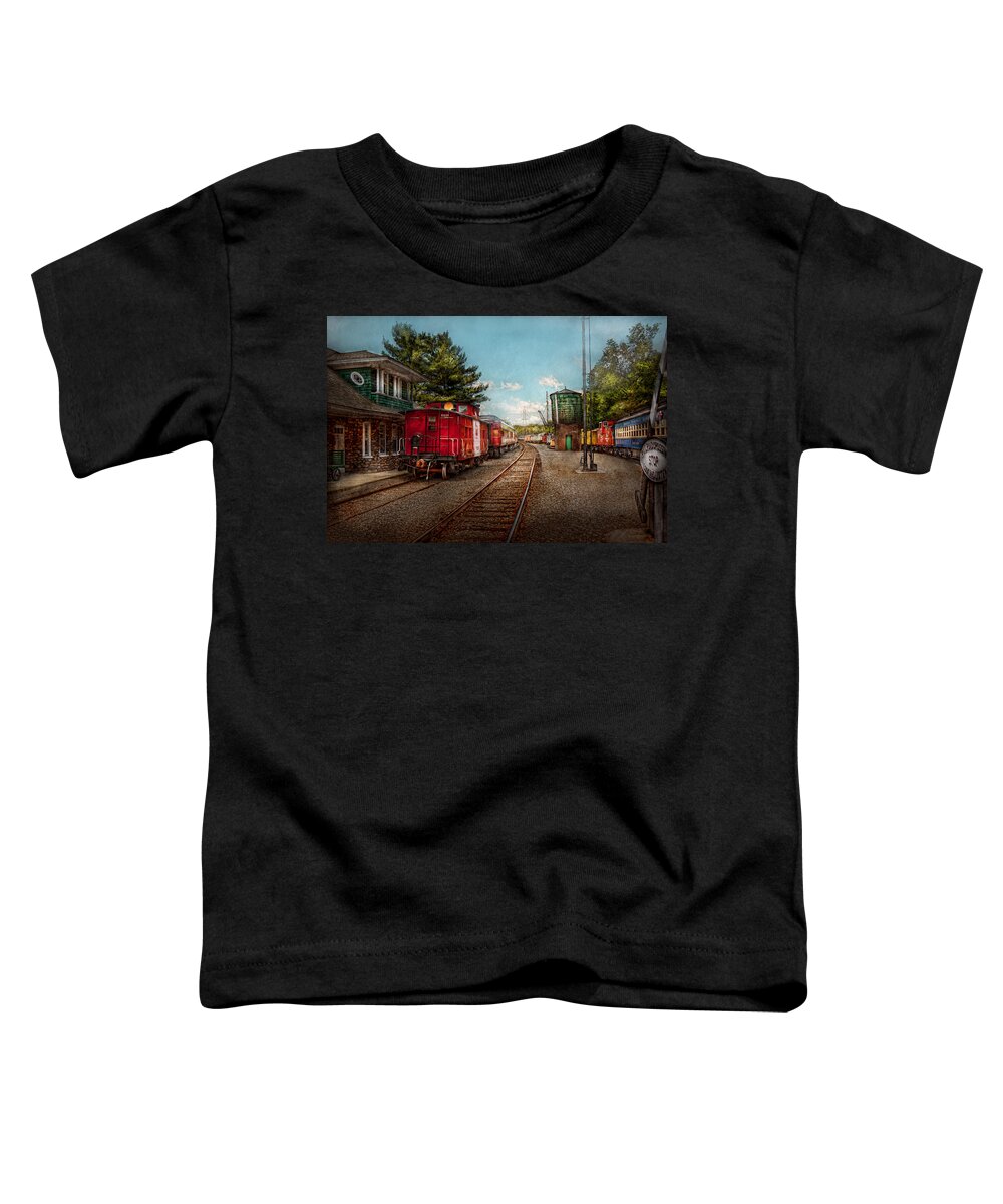 Train Toddler T-Shirt featuring the photograph Train - Caboose - Tickets Please by Mike Savad