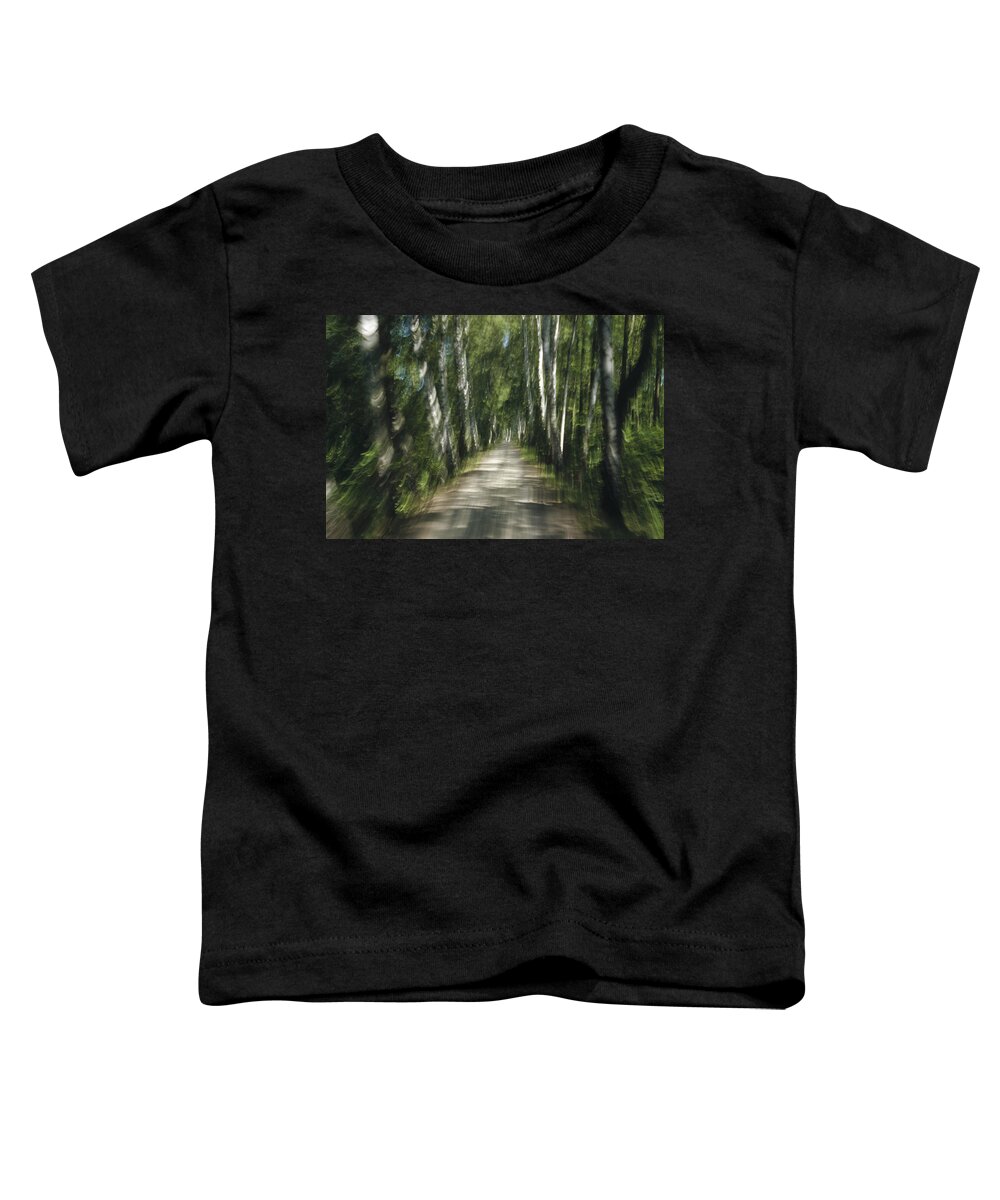 00195918 Toddler T-Shirt featuring the photograph Tree Lined Road Abstract by Konrad Wothe