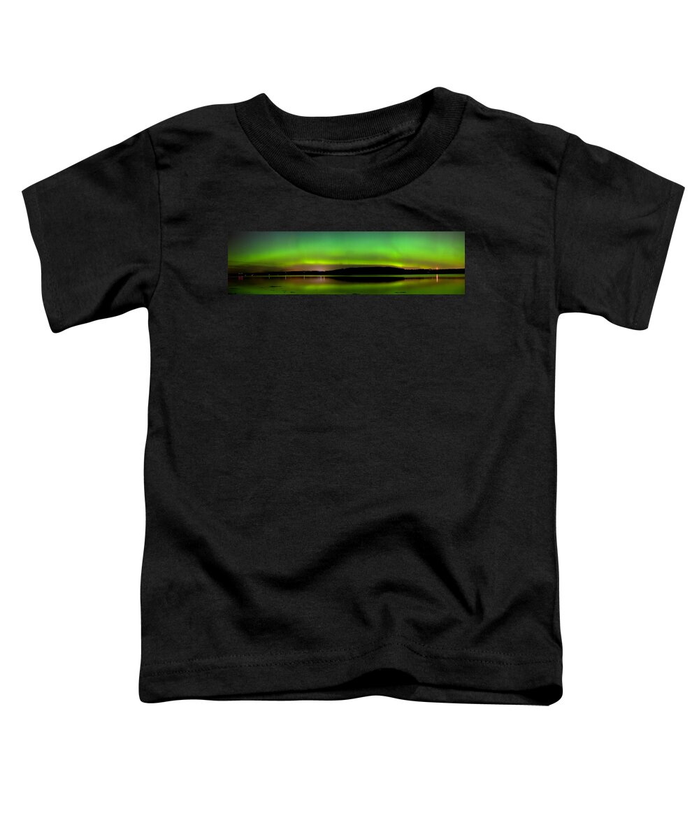Aurora Borealis Toddler T-Shirt featuring the photograph Aurora Over The Beauly Firth by Gavin Macrae