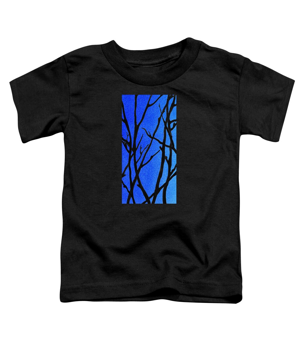 Winter Forest Toddler T-Shirt featuring the painting Ultramarine Forest Winter Blues I by Irina Sztukowski