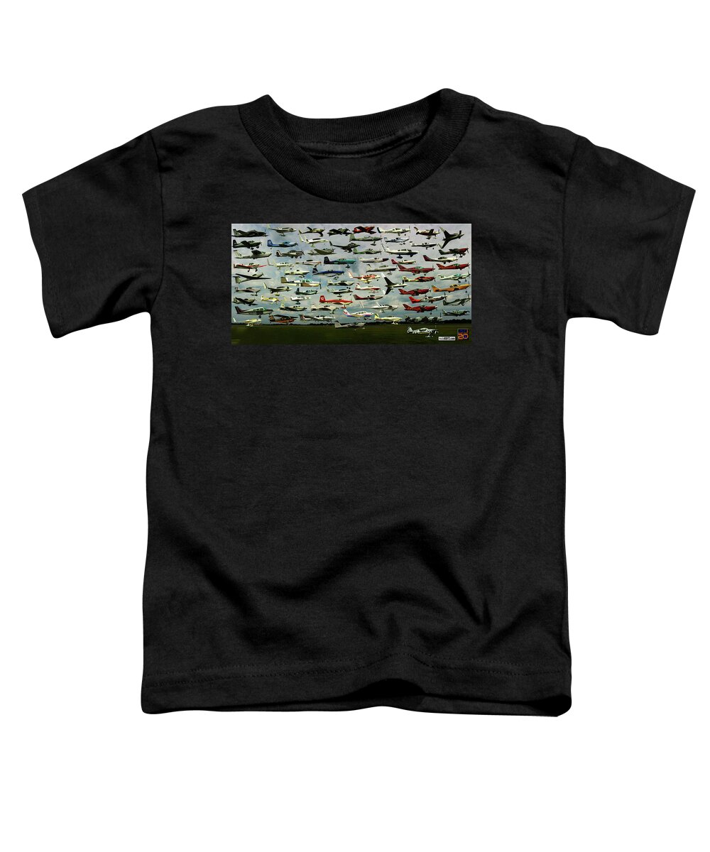 Eaa Toddler T-Shirt featuring the photograph AirVenture Cup Air Race, 2017 - Panorama #1 by Jeff Kurtz