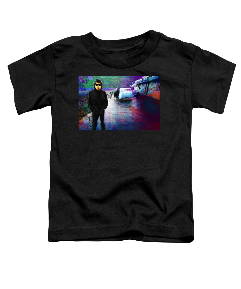 Bob Dylan Toddler T-Shirt featuring the painting Bob Dylan No Direction Home 2 by Tony Rubino