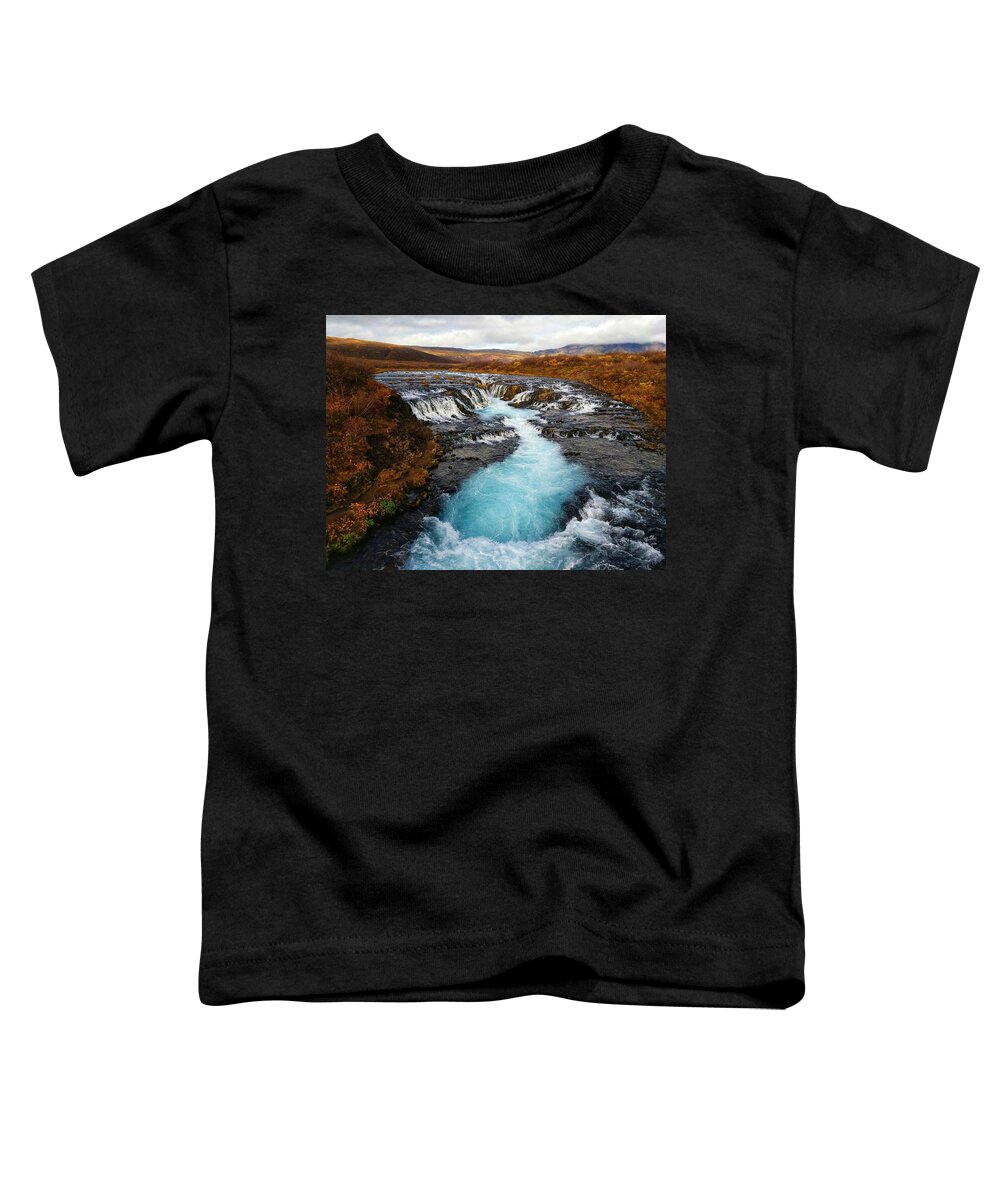 Bruarfoss Toddler T-Shirt featuring the photograph Bruarfoss Fall Colors #1 by William Slider