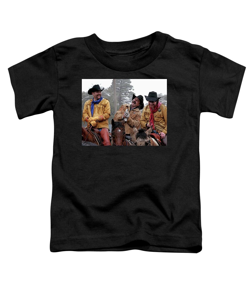 Cowboys Toddler T-Shirt featuring the photograph Cowboy Humor #1 by Matalyn Gardner