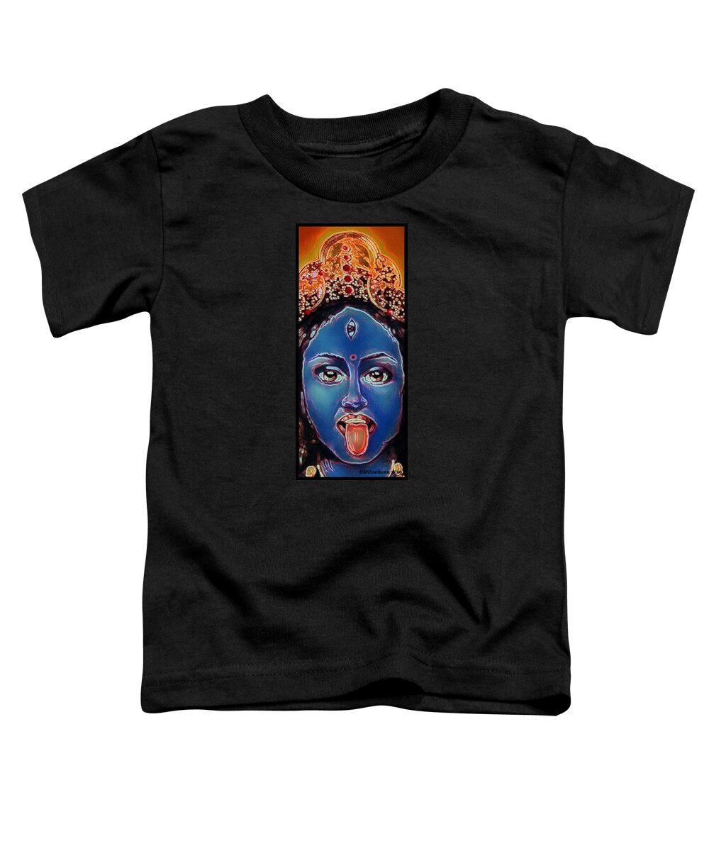 Kali Toddler T-Shirt featuring the painting Kali - Hindu Goddess #1 by Carmen Cordova