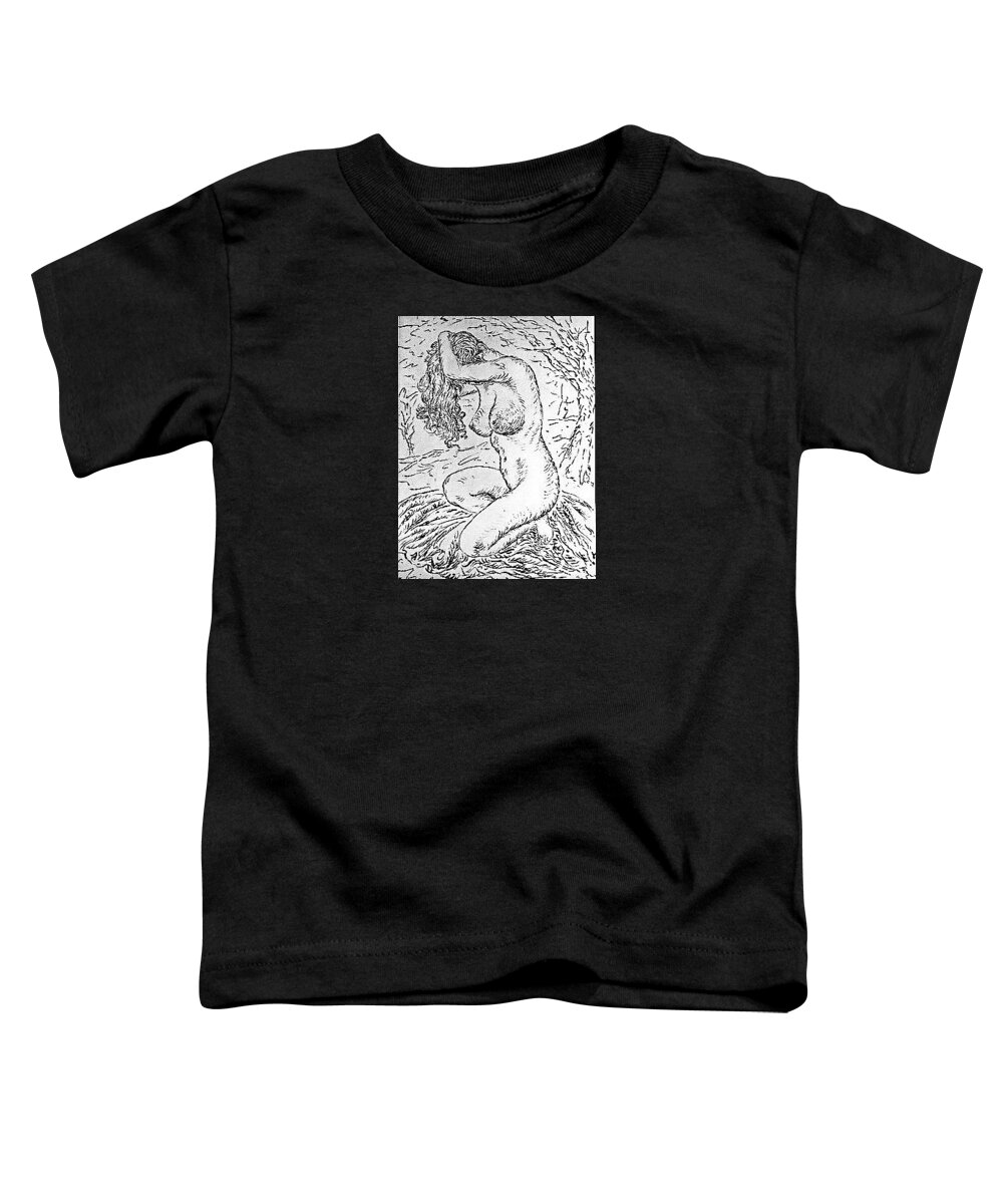 Pinups Toddler T-Shirt featuring the digital art Pinup #11 by Kim Kent