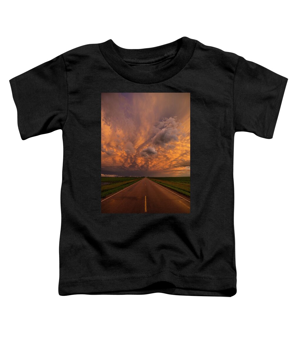 Pukwana Toddler T-Shirt featuring the photograph Road to Mammatus #2 by Aaron J Groen
