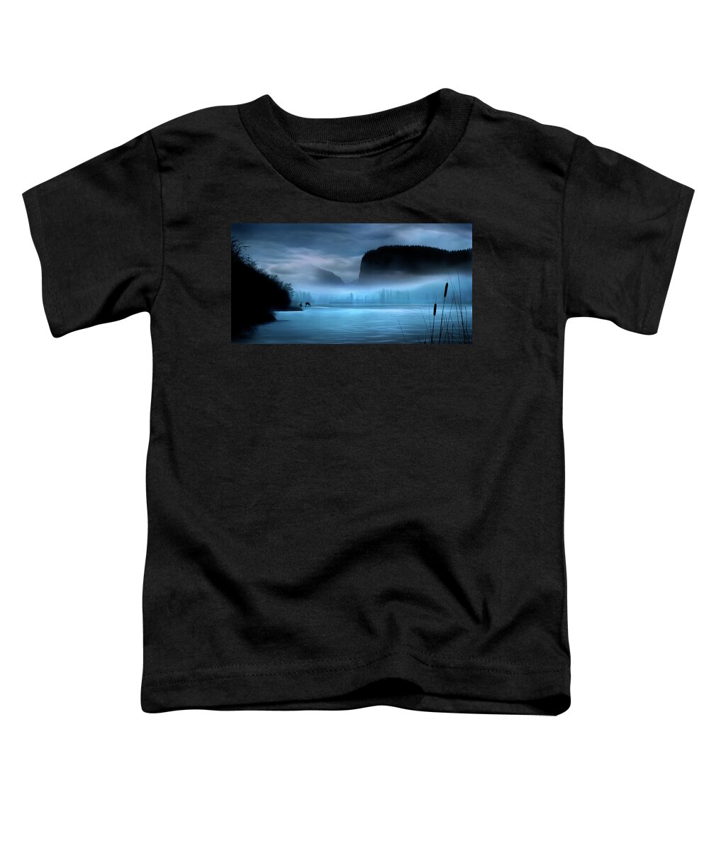 Vaseux Lake Toddler T-Shirt featuring the photograph While You Were Sleeping #1 by John Poon