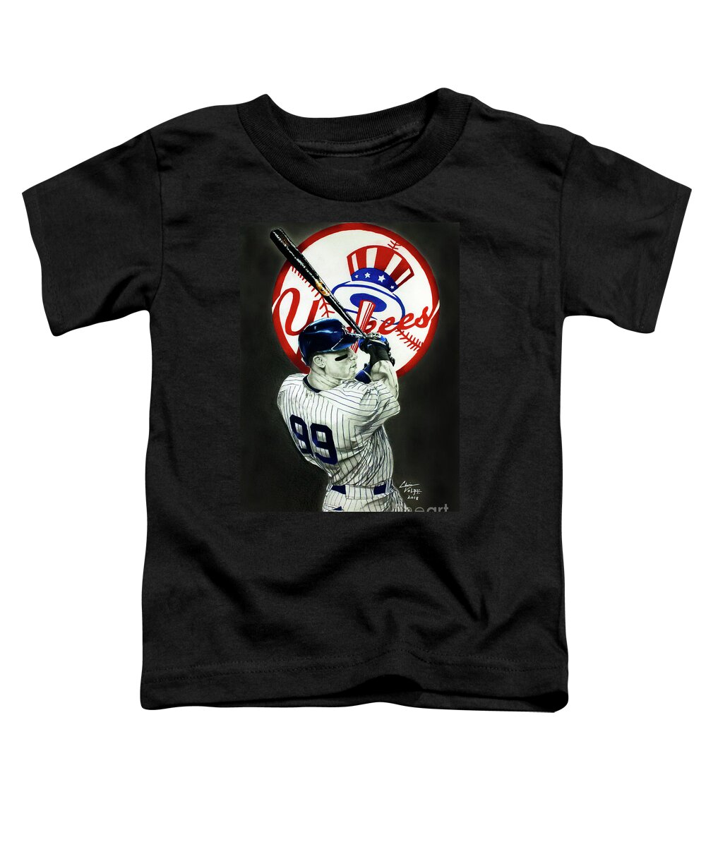 Yankees Aaron Judge #99 Toddler T-Shirt by Chris Volpe - Pixels