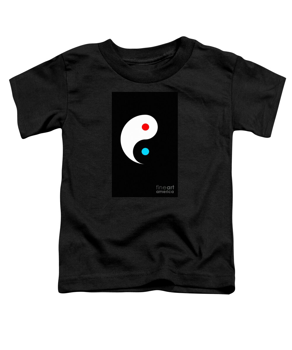 Yin Toddler T-Shirt featuring the digital art Yin and Yang #2 by Binka Kirova