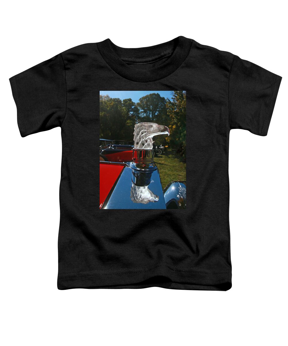 1929 Franklin Toddler T-Shirt featuring the photograph 1929 Franklin Model 137 Sport Touring Hood Ornament by Allen Beatty