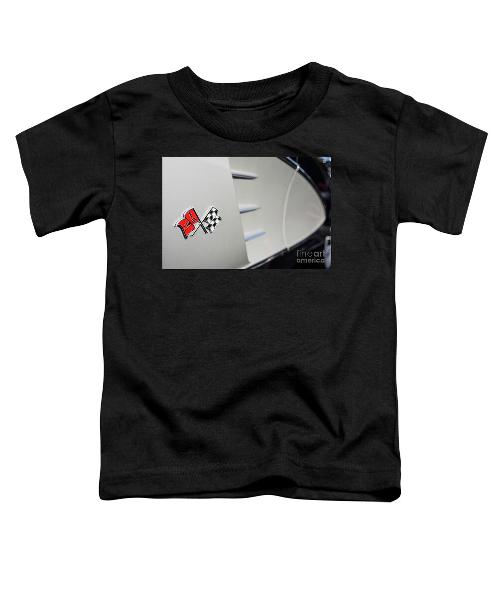 Chevy Toddler T-Shirt featuring the photograph 1960 Black and Grey Corvette Side Shot by Aloha Art