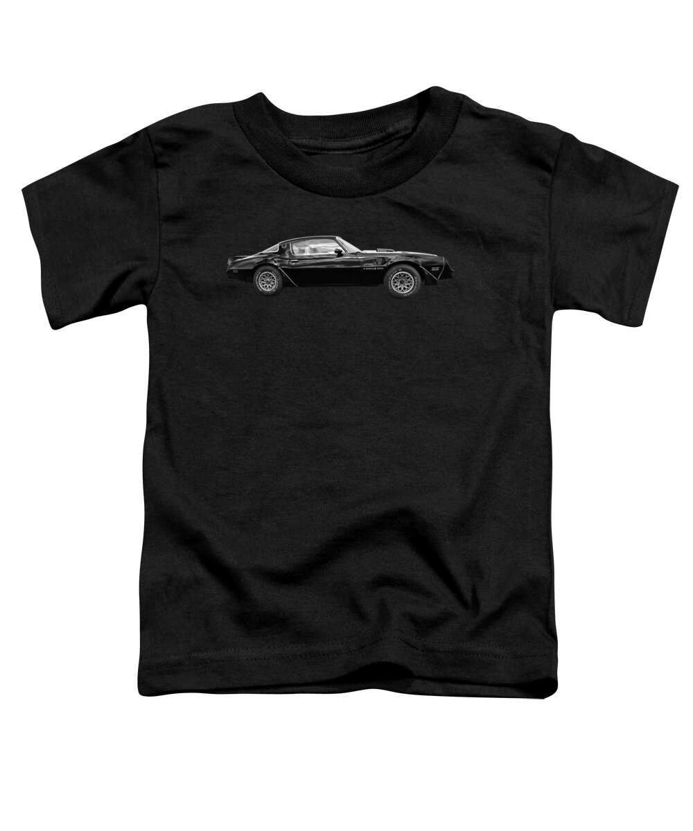 Pontiac Toddler T-Shirt featuring the photograph 1978 Trans Am In Black And White by Gill Billington