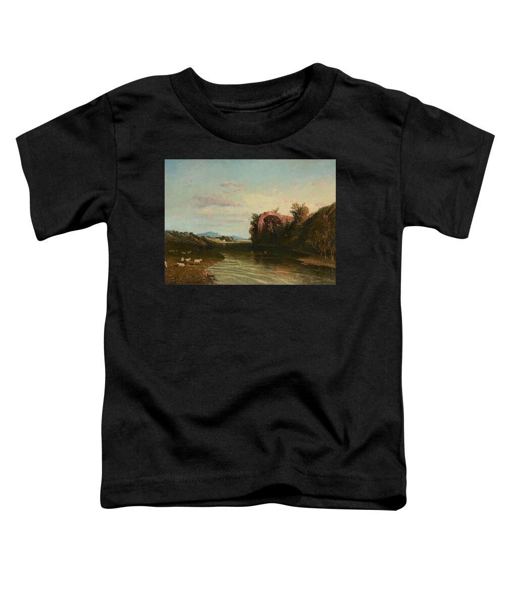William Linton (1791-1876) A Roman River Scene Toddler T-Shirt featuring the painting A Roman River Scene #2 by William Linton