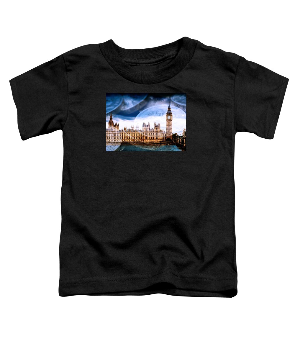 Big Ben London Toddler T-Shirt featuring the photograph Big Ben and Houses of Parliament with Thames #3 by John Williams