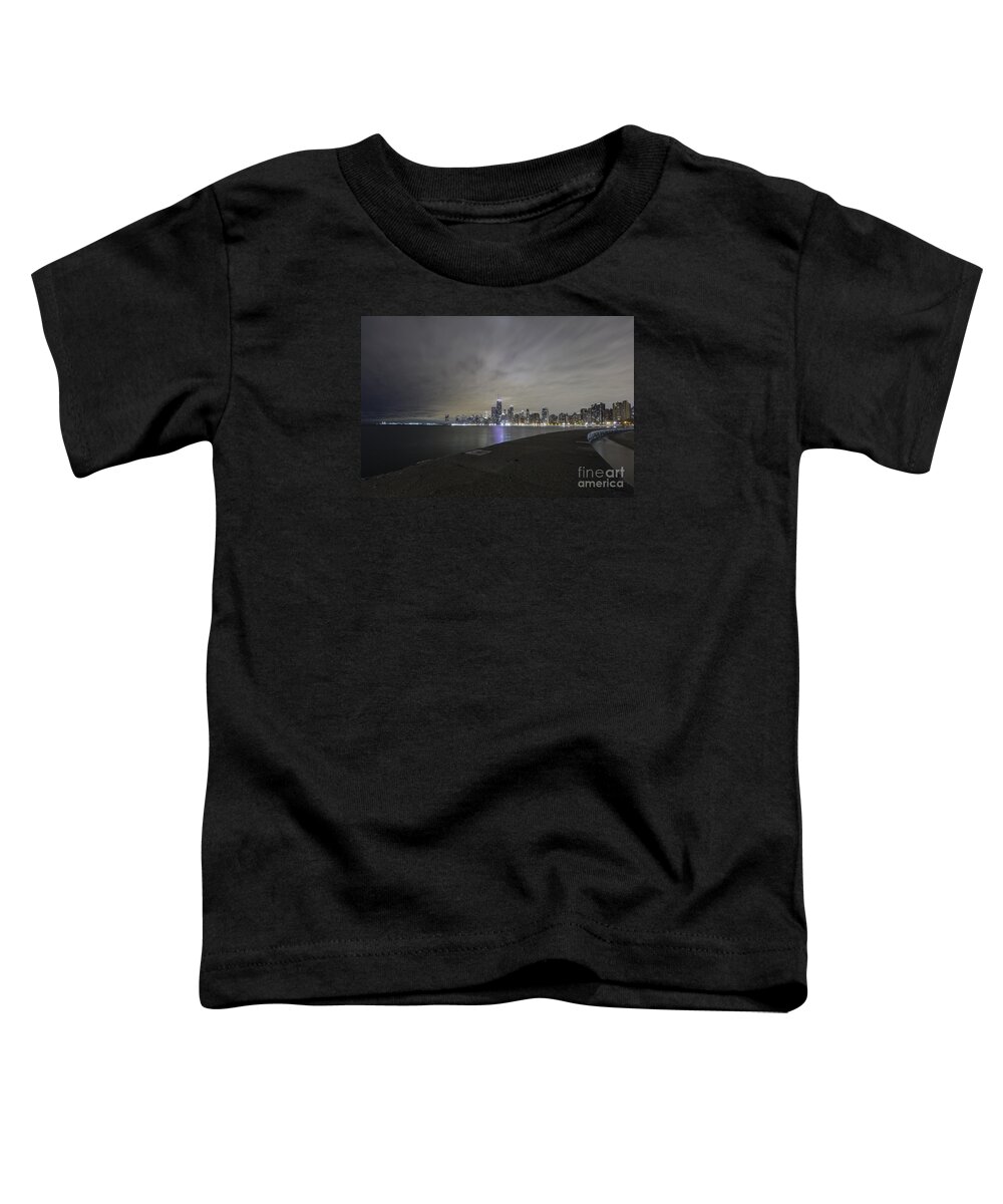 Chicago Toddler T-Shirt featuring the photograph Chicago Skyline at night #2 by Keith Kapple
