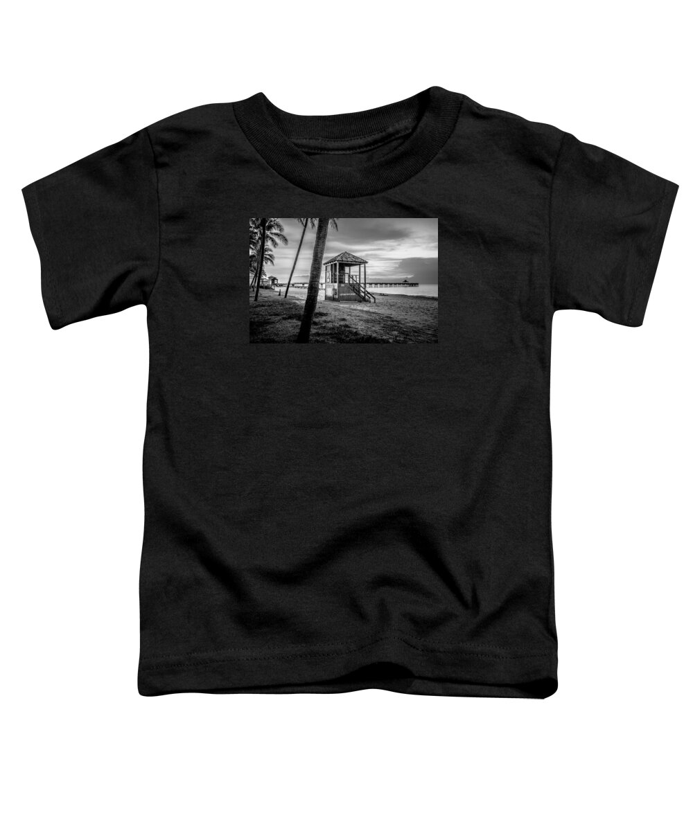Deerfield Beach # Deerfield Beach Bw # Toddler T-Shirt featuring the photograph Deerfield Beach #3 by Louis Ferreira