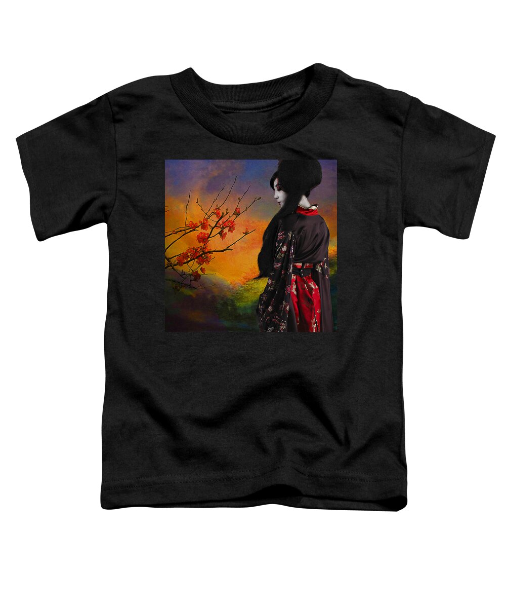 Geisha Toddler T-Shirt featuring the photograph Geisha with Quince by Jeff Burgess