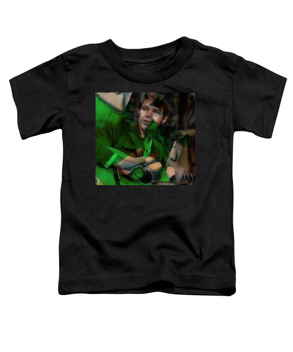 Glen Campbell Toddler T-Shirt featuring the mixed media Glen Campbell #2 by Marvin Blaine