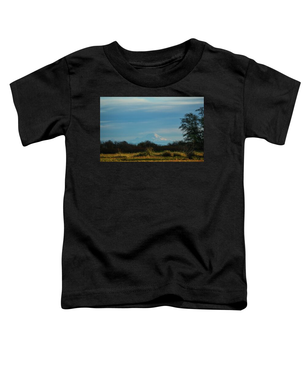 Clouds Toddler T-Shirt featuring the photograph Mount Rainier in the Distance #2 by Ronda Broatch