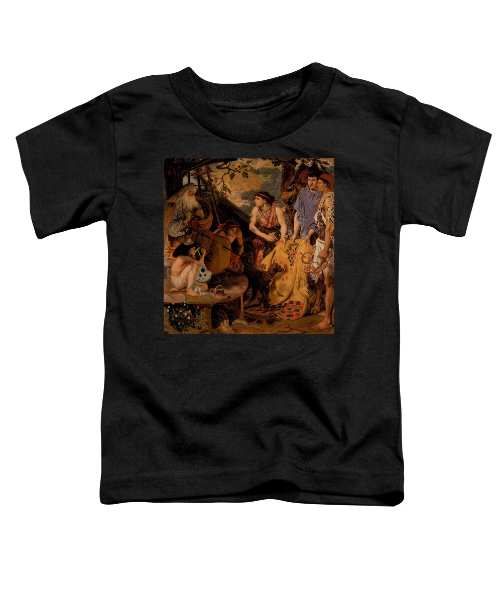 Ford Madox Brown (calais 1821-1893 London) Toddler T-Shirt featuring the painting The Coat of Many Colours by MotionAge Designs