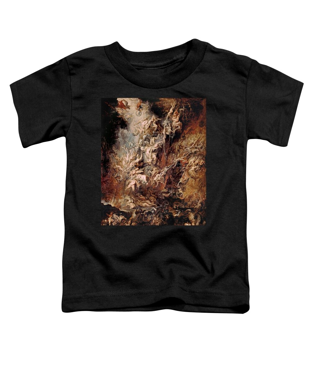 Fall Toddler T-Shirt featuring the painting The Fall Of The Damned by Troy Caperton