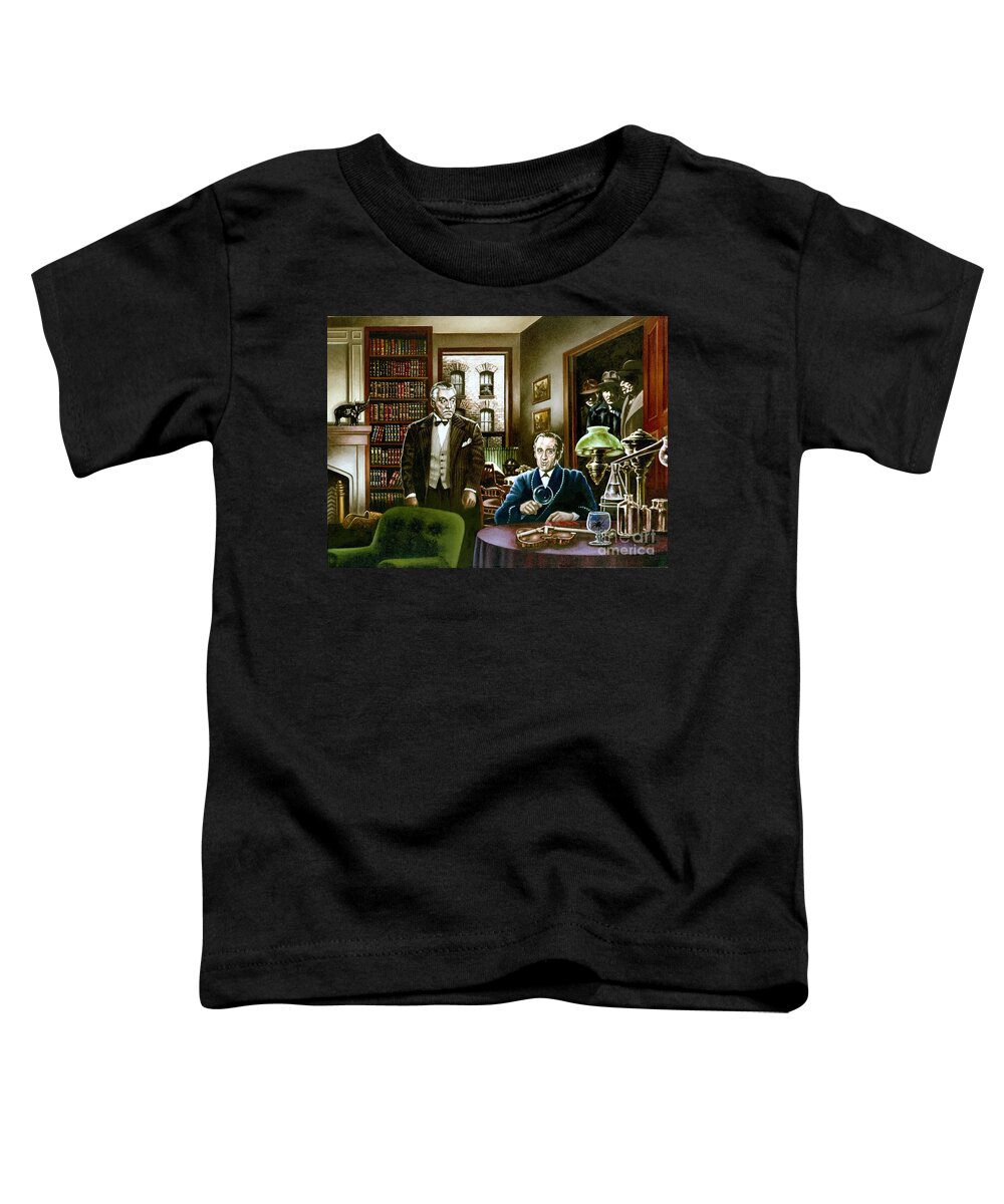Sherlock Holmes Toddler T-Shirt featuring the painting 221 B Baker Street by Michael Frank
