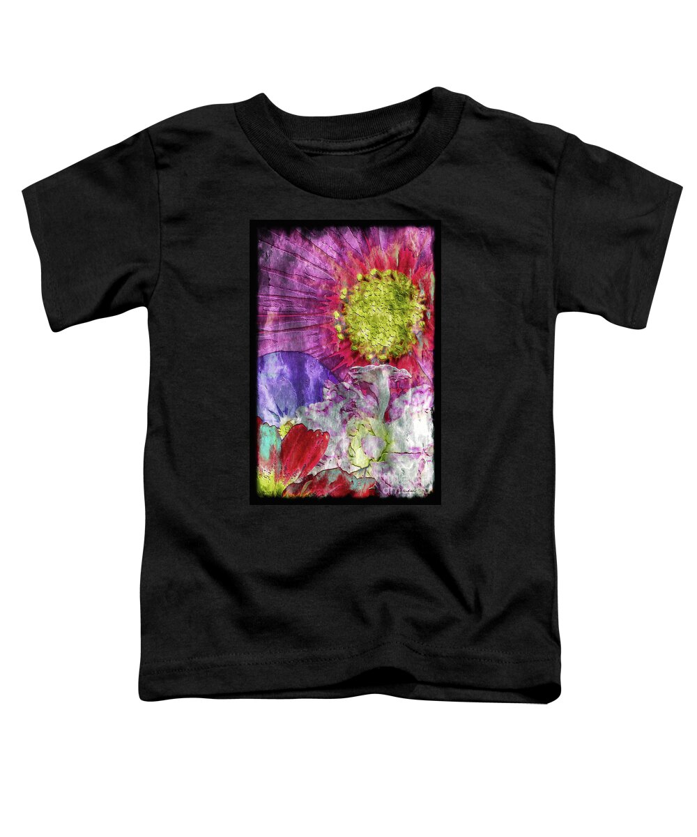 Abstract Toddler T-Shirt featuring the painting 29a Abstract Floral Painting Digital Expressionism by Ricardos Creations