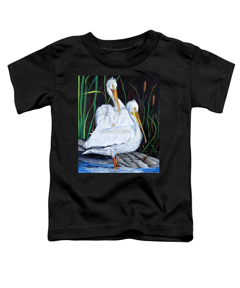 Pelican Toddler T-Shirt featuring the painting 2's Company by Marilyn McNish