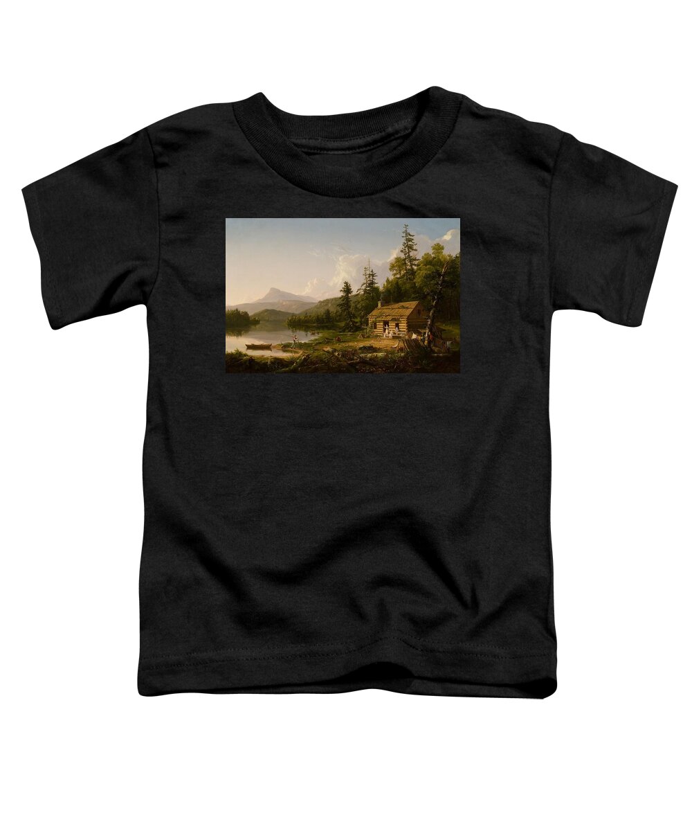 Home In The Woods Toddler T-Shirt featuring the painting Home in the Woods by Thomas Cole