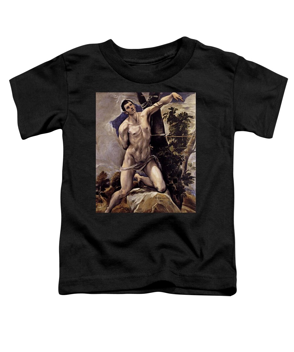 El Greco Toddler T-Shirt featuring the painting Saint Sebastian #3 by El Greco