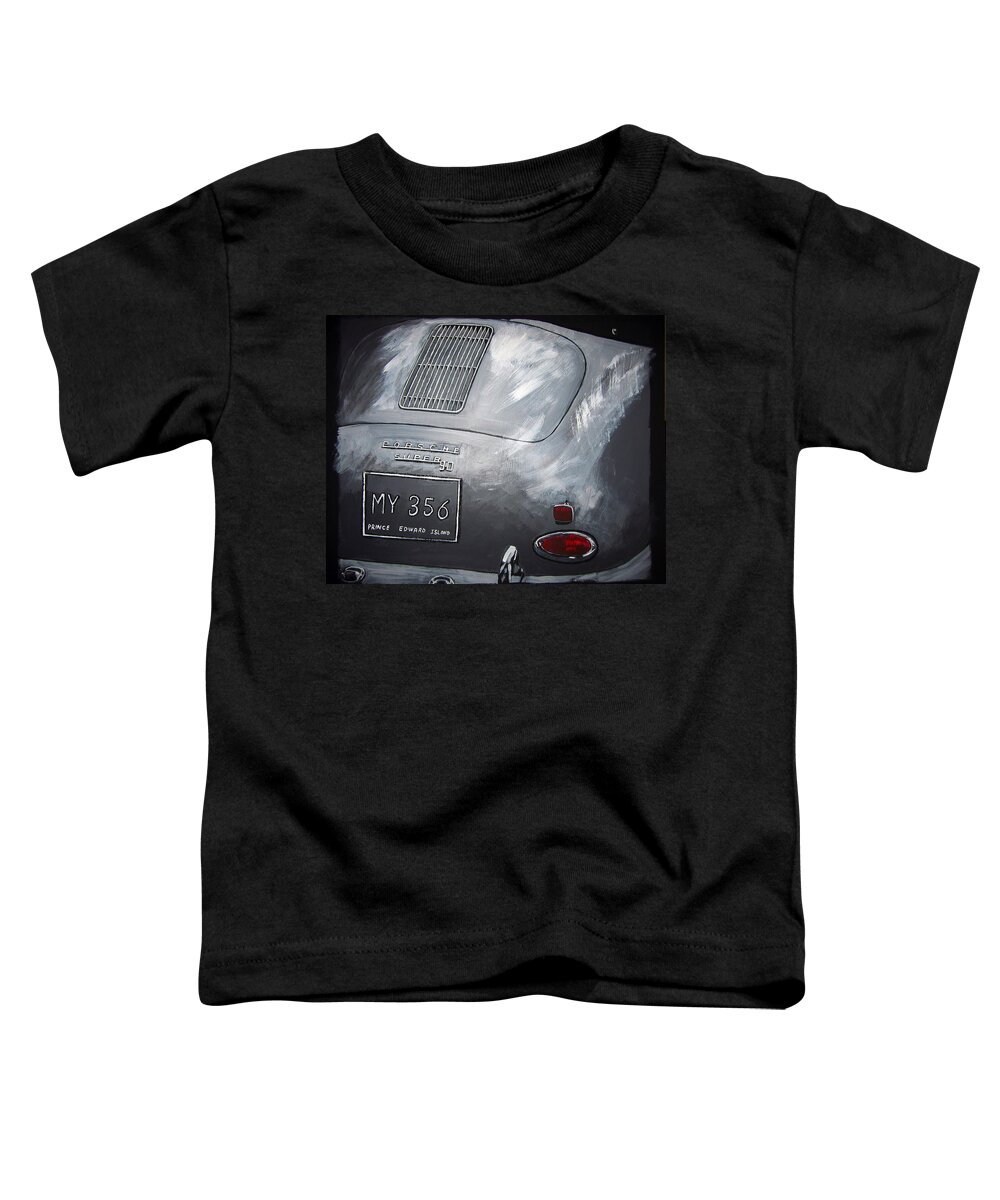 Car Toddler T-Shirt featuring the painting 356 Porsche rear by Richard Le Page