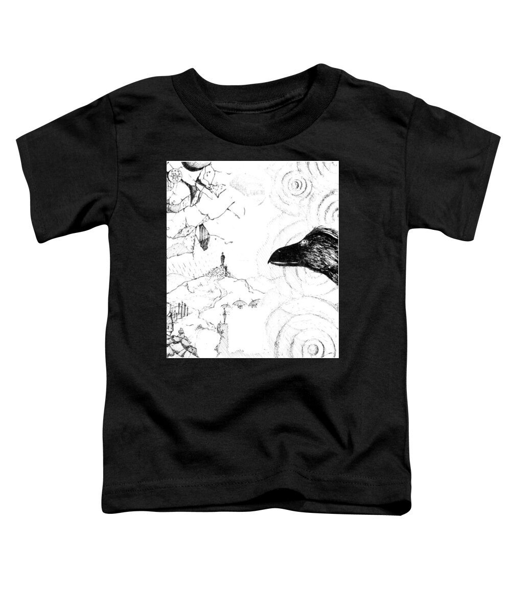 Sustainability Toddler T-Shirt featuring the drawing 5.29.Japan-6-detail-d by Charlie Szoradi