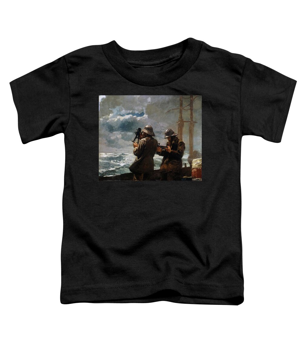 Winslow Homer Toddler T-Shirt featuring the painting Eight Bells #7 by Winslow Homer