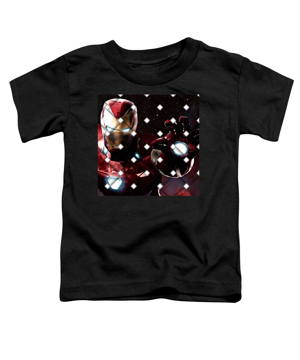  Superhero Toddler T-Shirt featuring the mixed media Iron Man #10 by Marvin Blaine
