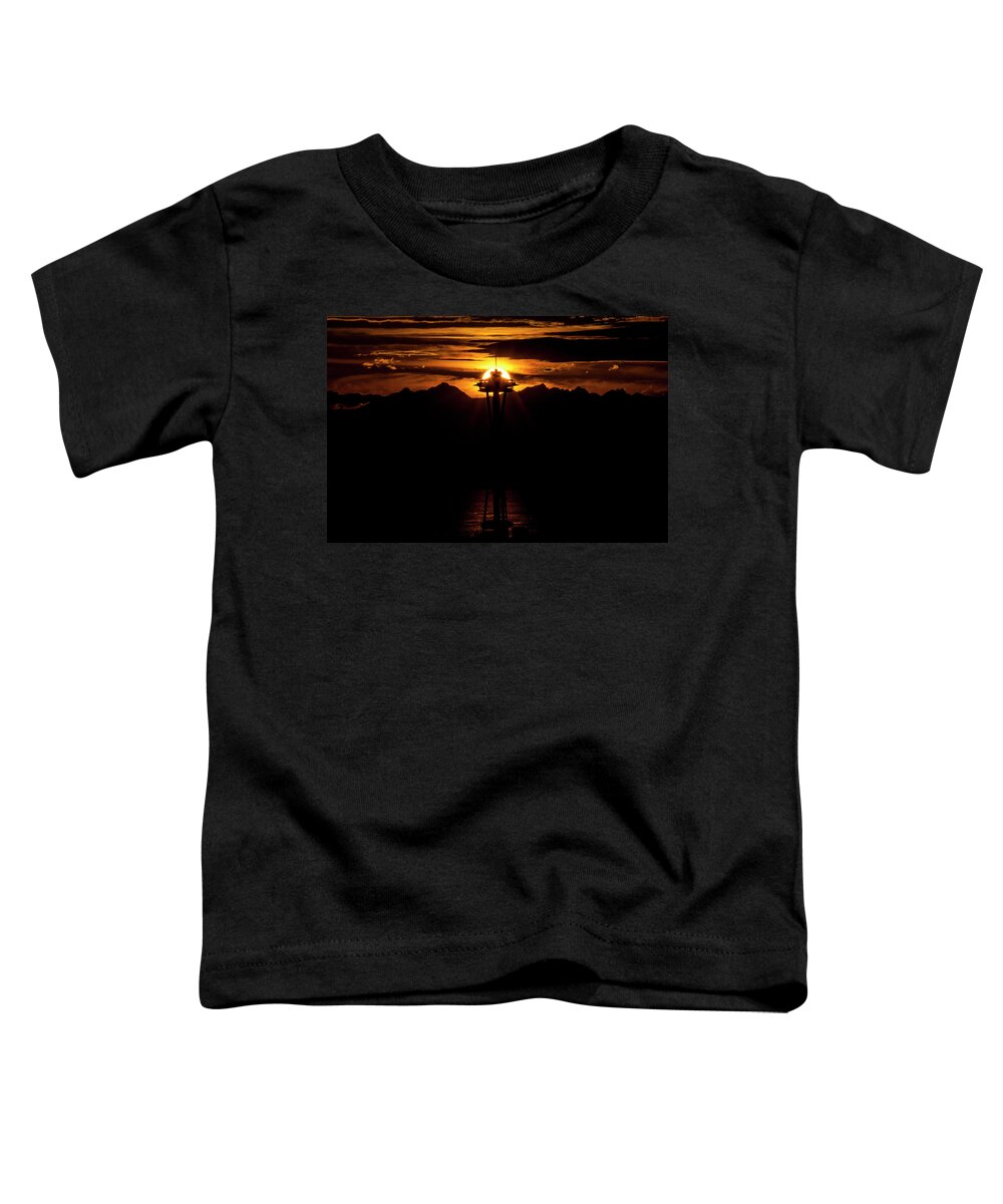 Seattle Toddler T-Shirt featuring the photograph A Fall Seattle Sunset by Matt McDonald