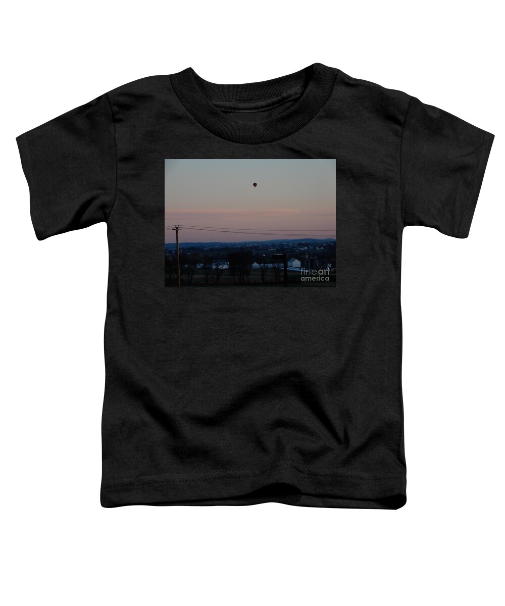 Amish Toddler T-Shirt featuring the photograph A Morning Hot Air Balloon Ride by Christine Clark