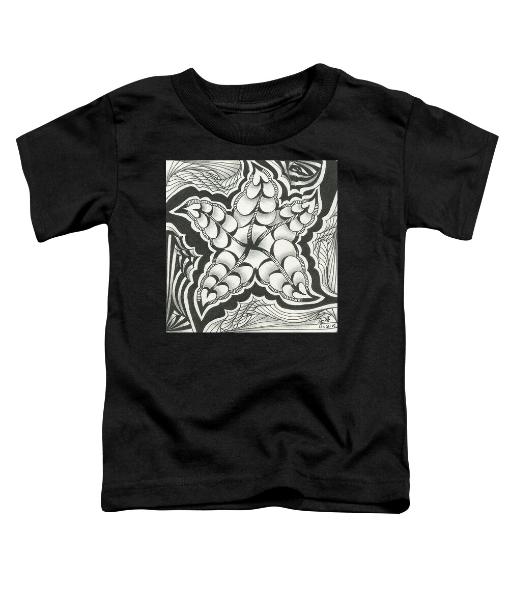 Zentangle Toddler T-Shirt featuring the drawing A Woman's Heart by Jan Steinle