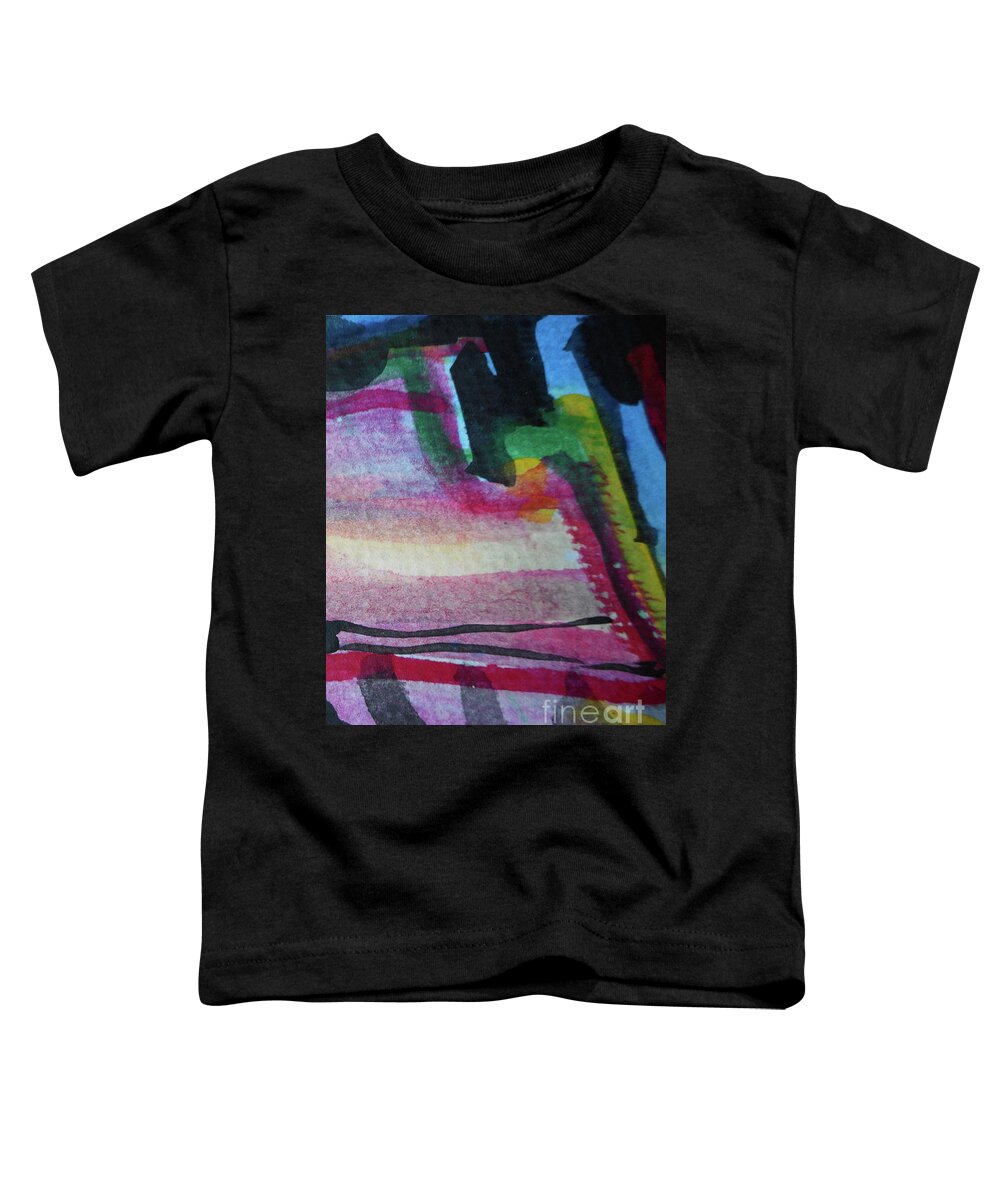 Katerina Stamatelos Toddler T-Shirt featuring the painting Abstract-25 by Katerina Stamatelos