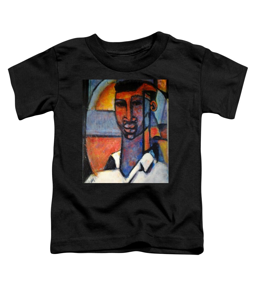 African Toddler T-Shirt featuring the painting Abstract African by Barbara Lemley
