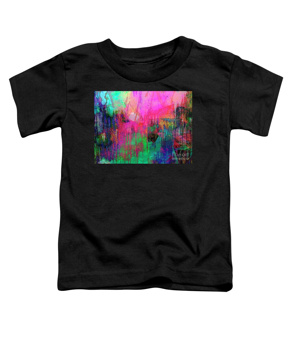 621 Toddler T-Shirt featuring the painting Abstract Painting 621 Pink Green Orange Blue by Ricardos Creations