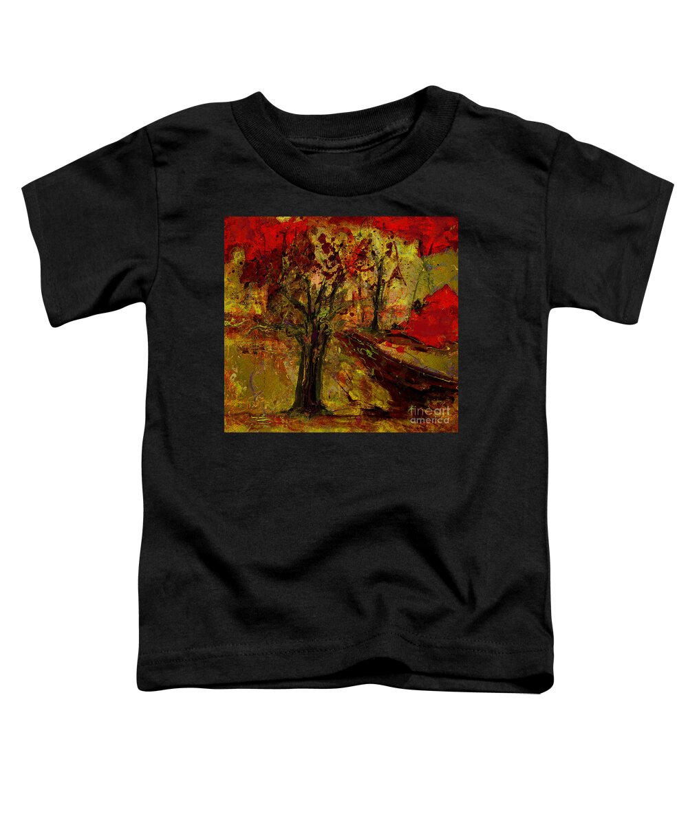 Tree Toddler T-Shirt featuring the painting Abstract Tree by Julie Lueders 