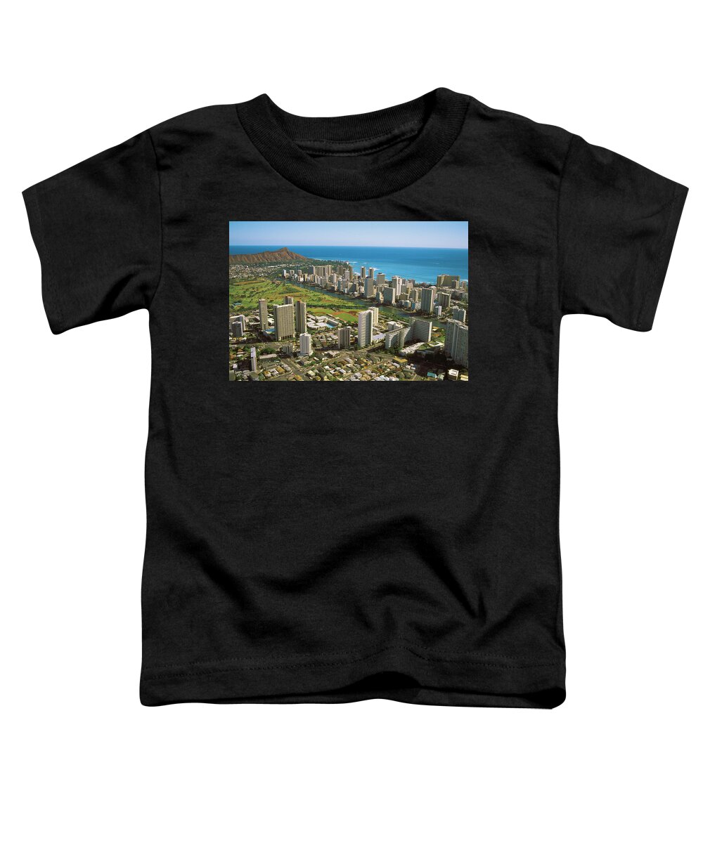 Above Toddler T-Shirt featuring the photograph Aerial Of Diamond Head by Carl Shaneff - Printscapes
