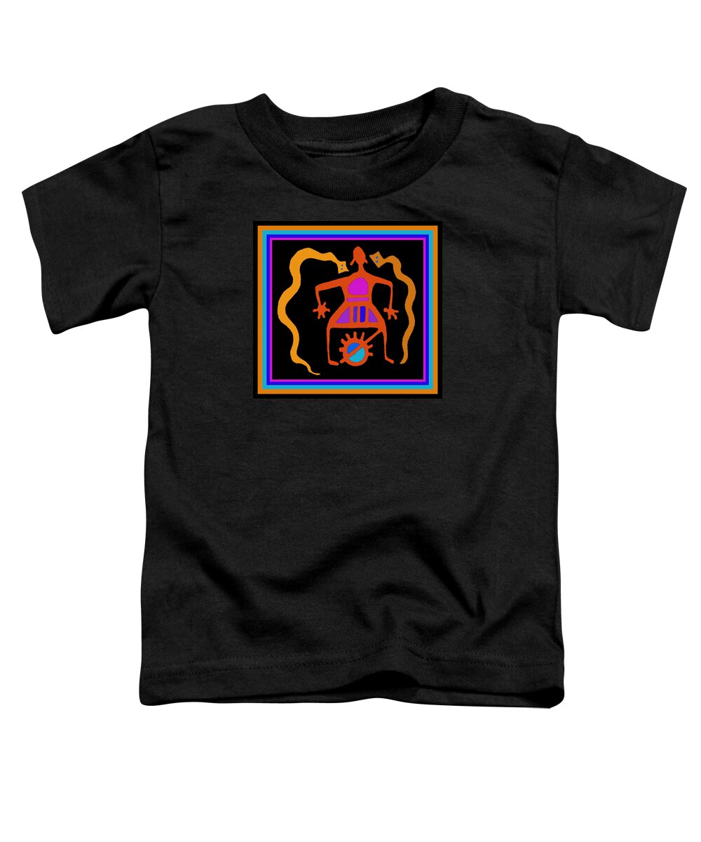 Shaman Ritual Toddler T-Shirt featuring the digital art African Shaman Serpent Ritual by Vagabond Folk Art - Virginia Vivier