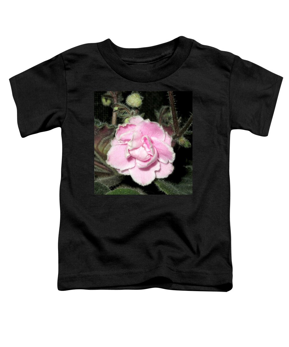 Flower Toddler T-Shirt featuring the pyrography African Violet by Robert Morin