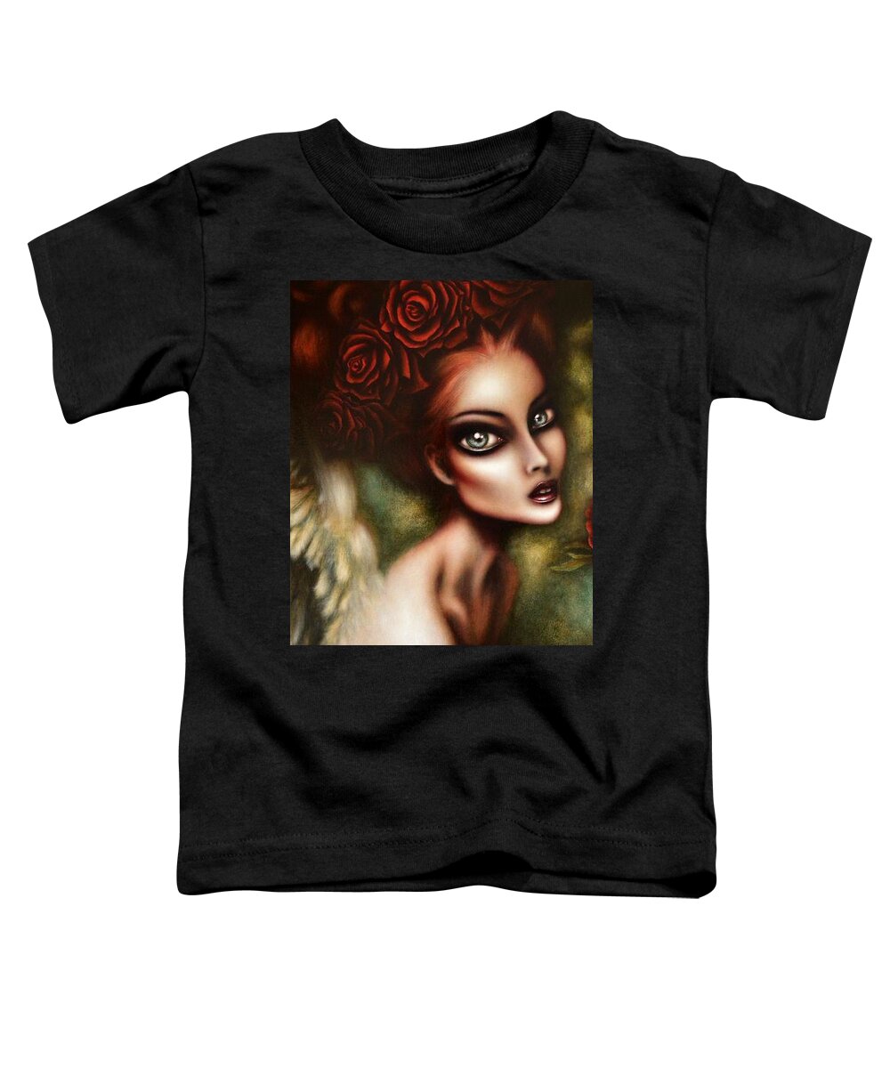 Red Toddler T-Shirt featuring the painting Angel Gabriel Painting by Tiago Azevedo Pop Surrealism Art by Tiago Azevedo